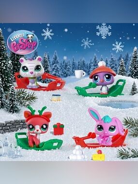 LPS Littlest Pet Shop Sleigh All Day Complete Set of Surprise Pets (Sealed Bags)